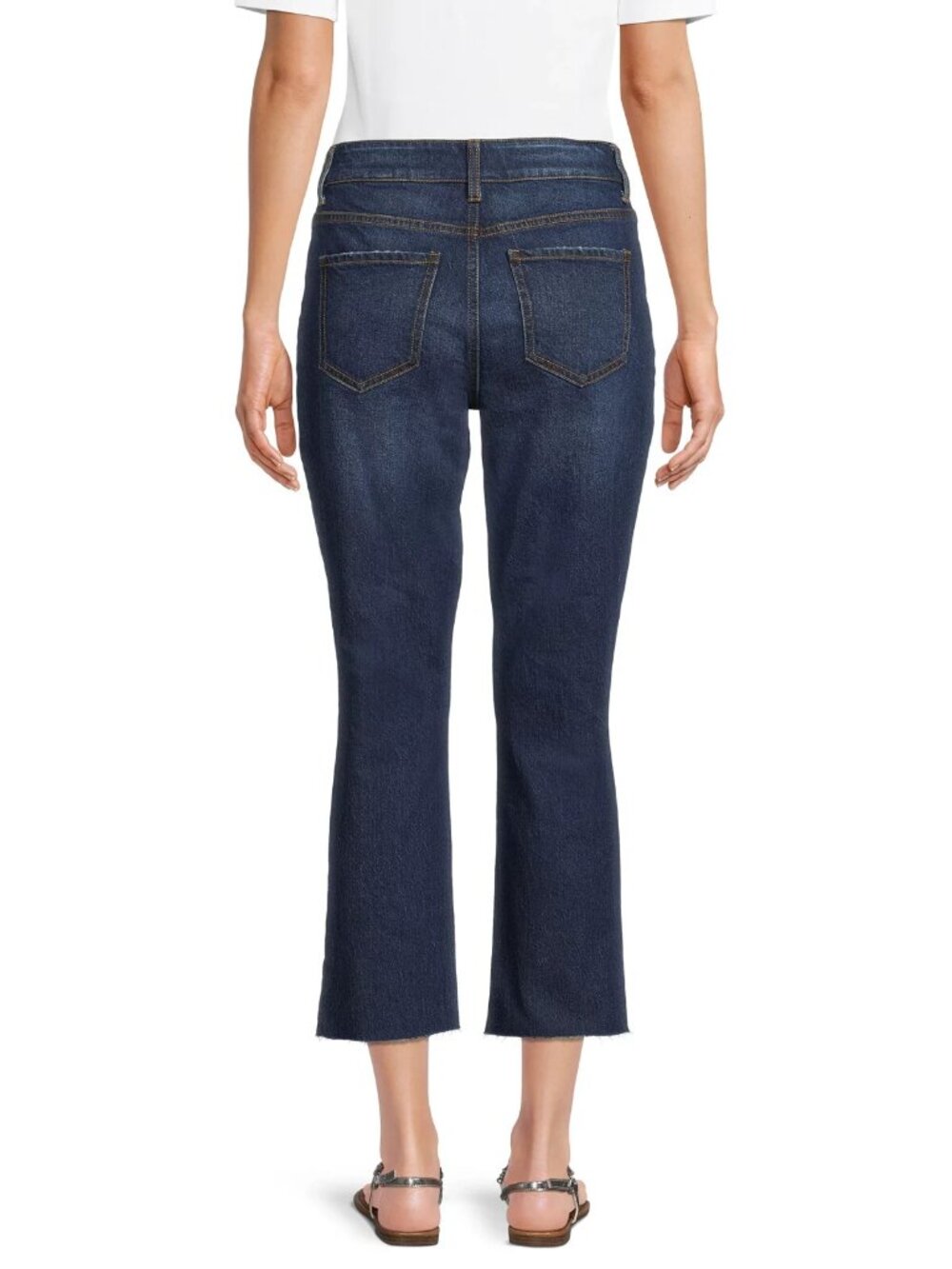 Time And True women Distressed High Rise Straight Crop Jeans Size 10 - Picture 3 of 5